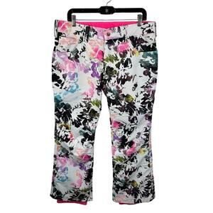 Aperture Womens Snowboarding Pants 10000 MM Waterproof Floral Pink EUC Size XL